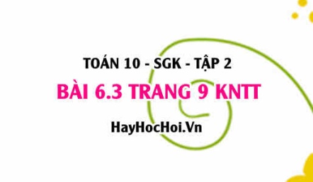 Bài 6.3 trang 9 Toán 10 tập 2 Kết nối tri thức